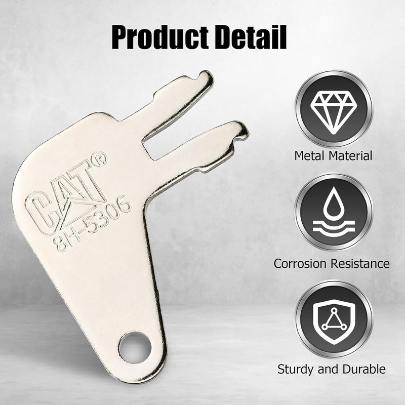 Tecreddy 8H5306 Cat Master Key for Caterpillar CAT Heavy Equipment Battery Disconnect and Older Ignitions, 10-Pack - Image 4